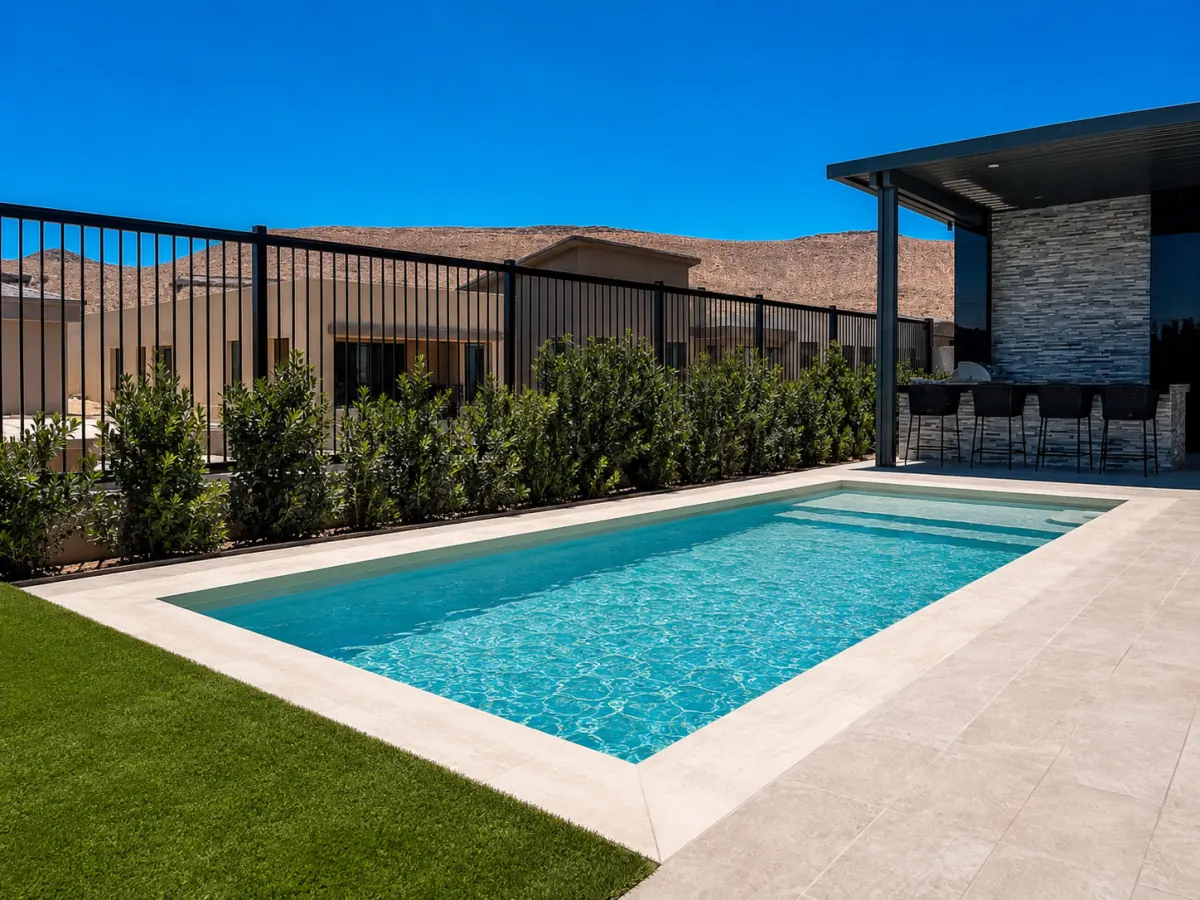 Foothills — Optima pool with full-width entry steps and a turquoise interior in Las Vegas