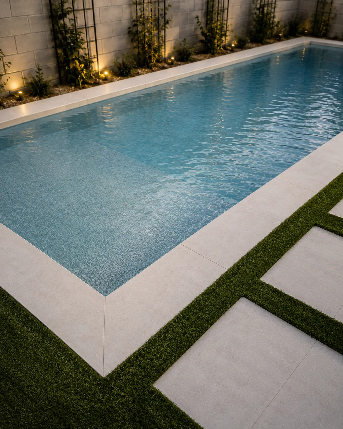 Stepstone — Optima pool with wide pale coping and a soft blue pebble interior in Las Vegas